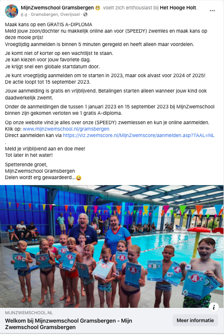 Maak kans op een gratis A-diploma bij MijnZwemschool
